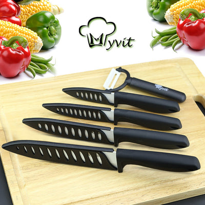 Set de 5 Cuchillos de Cerámica Zirconia con Hojas Blancas