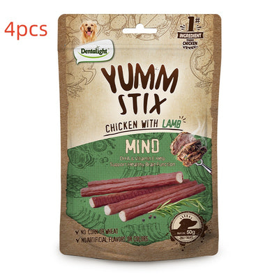 Dentalight Yumm Stix chicken with lamb dog treats, 50g pouch, supporting healthy brain function with DHA & Vitamin E. - Image 6