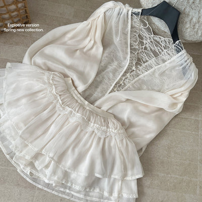Blusa Romántica de Encaje y Patchwork con Manga Larga - Image 9