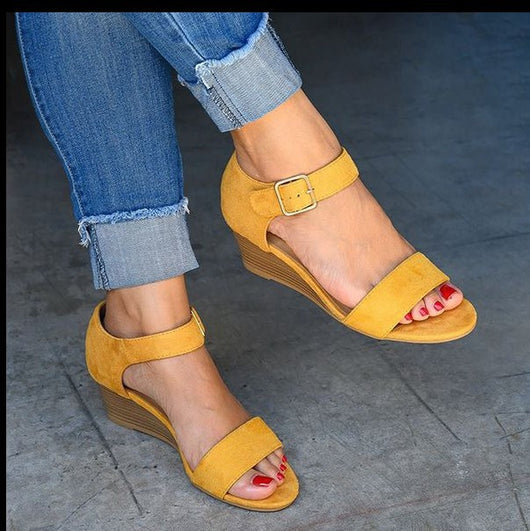 Sandalias Cuña Mujer Talla Grande con Correa Hebilla - Image 11
