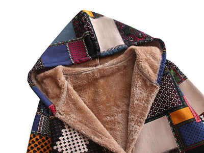 Chaqueta Acolchada Étnica de Algodón y Lino con Capucha - Estilo Europeo - Image 18