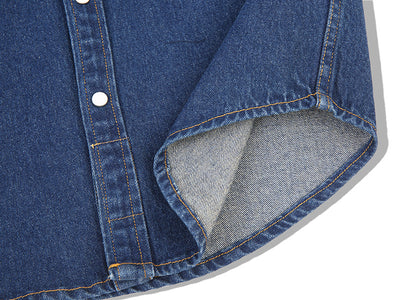 Camisa Denim Lavado Floral con Bolsillo Frontal - Image 22