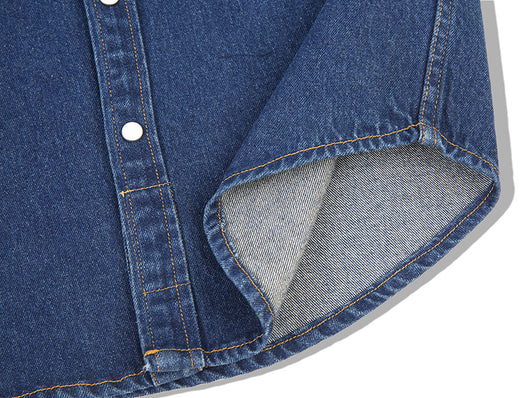 Camisa Denim Lavado Floral con Bolsillo Frontal - Image 22