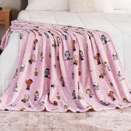 Cobija de felpa Peanuts Velvet Loft Snoopy 140 x 178 cm – Diseño The Flying Ace, oficial y ultra suave - Tekeno