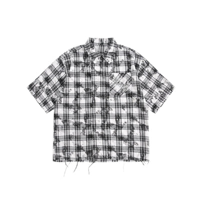 Camisa Cuadros Retro Oversize Manga Corta - Image 6