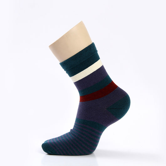 Calcetines Largos de Algodón para Hombre con Rayas Coloridas - Esencial de Moda Otoño Invierno - Image 5