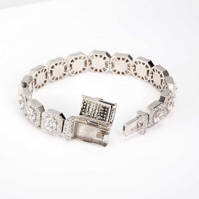 Cadena Hip Hop Cuadrada de Piedra de Caramelo - Collar y Pulsera - Image 21
