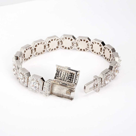 Cadena Hip Hop Cuadrada de Piedra de Caramelo - Collar y Pulsera - Image 21