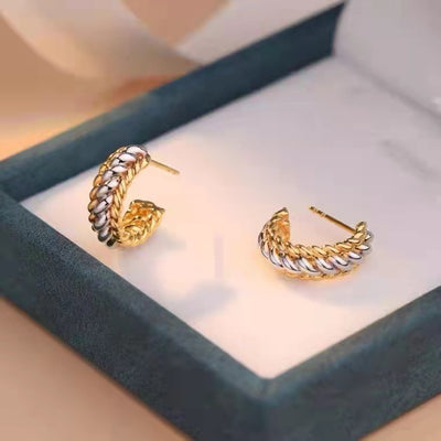 Aretes de Oro 18K Trenzados - Image 8