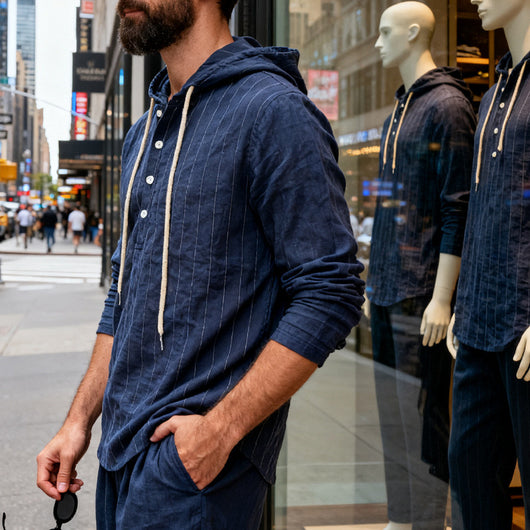 Camisa Hoodie Suelta Casual de Manga Larga para Hombre - Image 39