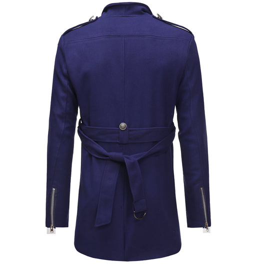 Abrigo Gabardina Doble Botonadura Cuello Solapa Grande Hombre Slim Fit Lana - Image 9