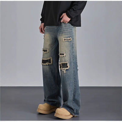 Pantalones Vaqueros Rotos Camuflaje Estilo Urbano Americano para Hombre - Image 4