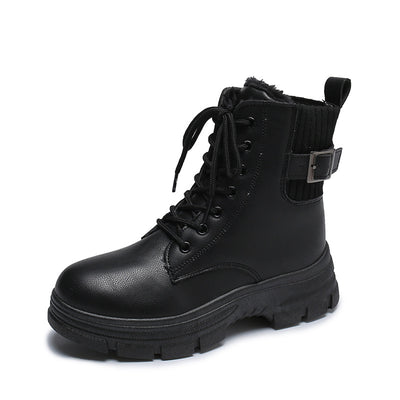 Botas Cálidas Estilo Británico con Tacón Grueso y Forro de Piel - Image 3