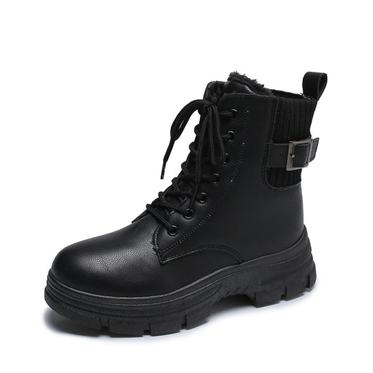 Botas Cálidas Estilo Británico con Tacón Grueso y Forro de Piel - Image 3
