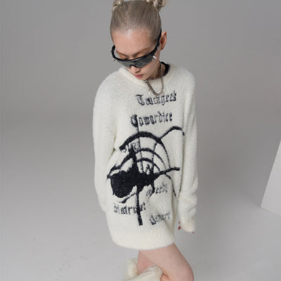 Suéter Holgado de Punto Araña con Textura Gruesa y Acabado Peluche - Image 2