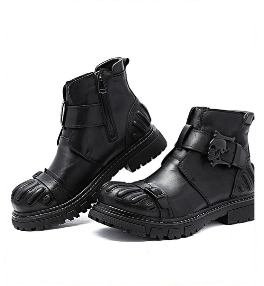 Botas Martin de Cuero para Hombre - Estilo Punk Rock con Suela Industrial - Image 9