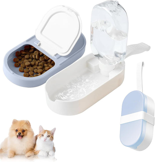 Dispensador de Agua y Comedero 2 en 1 Portátil para Mascotas