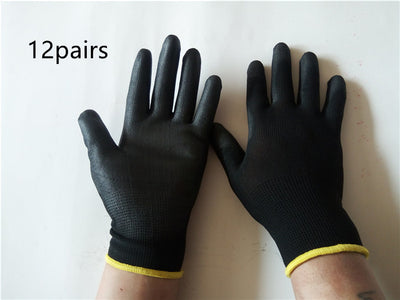 Guantes Negros Recubiertos de Nylon con Palma PU - Image 9