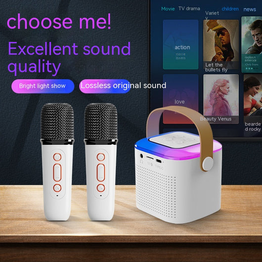 Equipo de Karaoke Bluetooth con Micrófono Inalámbrico Dual y Luces RGB - Image 2
