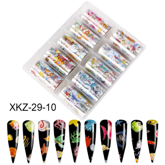 Láminas de Transferencia para Uñas con Diseños de Estrellas y Mariposas Láser - Image 33