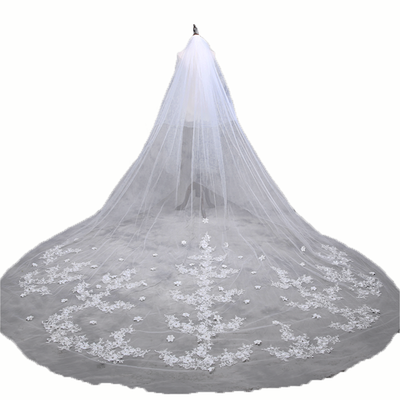 Vestido de Novia Lujo con Cola Larga y Velo de Hada Mágica - Image 49