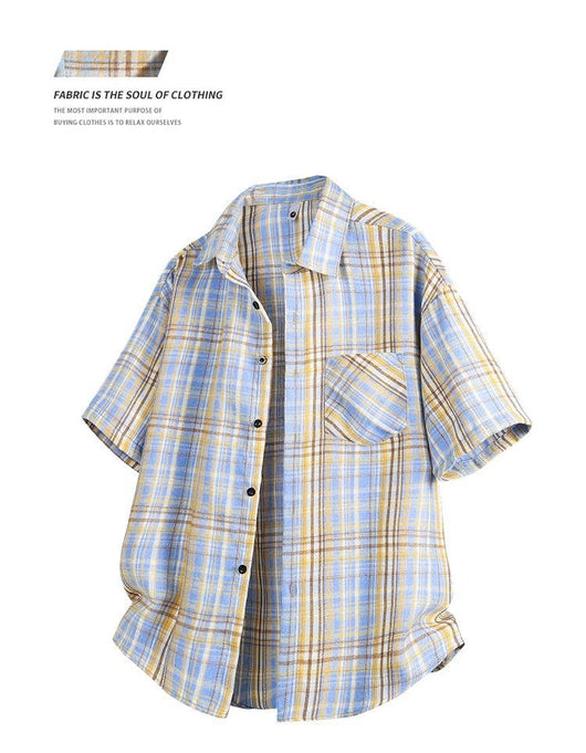 Camisa Casual de Cuadros para Hombre - Manga Corta - Image 12
