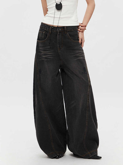 Pantalones Jeans Rectos Anchos Vintage Efecto Caída - Image 11