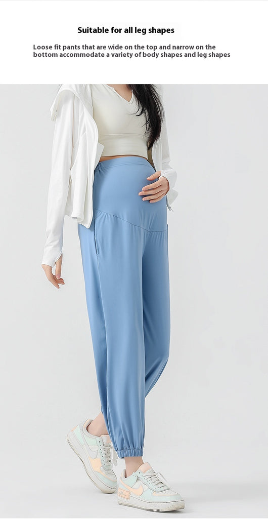 Pantalones Deportivos de Maternidad Talla Grande con Protección Solar Ice Silk - Image 15