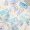 Pegatinas Decorativas Infantiles Waxy Ji - Serie Azul Continuous con Diseños de Tiendas de Campaña