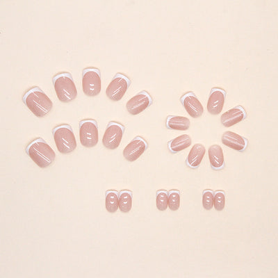 Uñas Postizas Francesas Clásicas Blancas Desmontables - Image 3