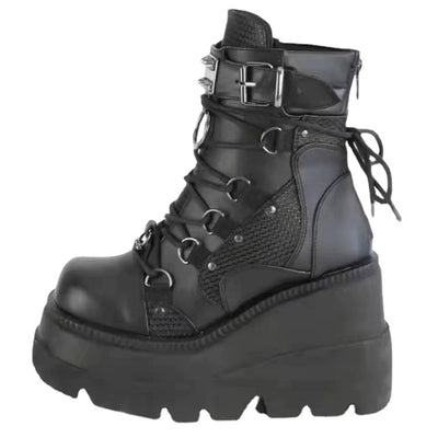 Botas Plataforma Cuña para Mujer Talla Grande Punta Redonda - Image 4
