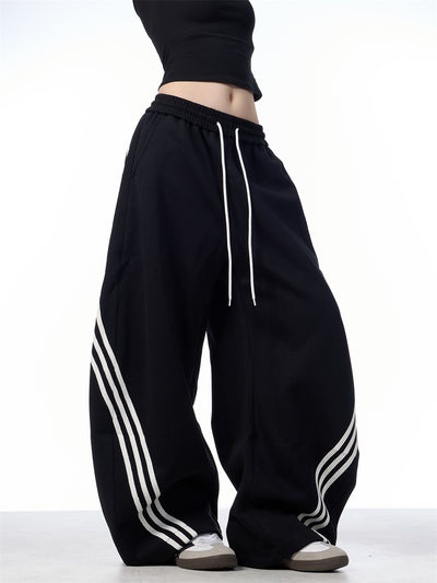 Pantalones Casuales Anchos a Rayas con Cordones - Image 20