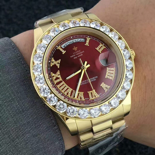 Reloj de Lujo para Hombre con Diamantes y Calendario Semanal - Image 14