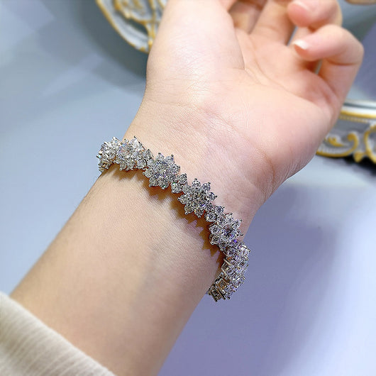 Pulsera de Plata S925 con Diamante Artificial Girasol Incrustado - Image 6