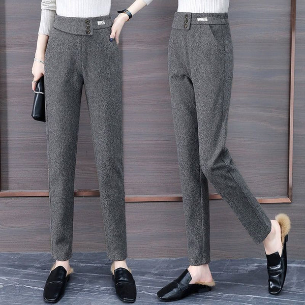 Pantalones de Lana Espiga para Mujer - Otoño e Invierno