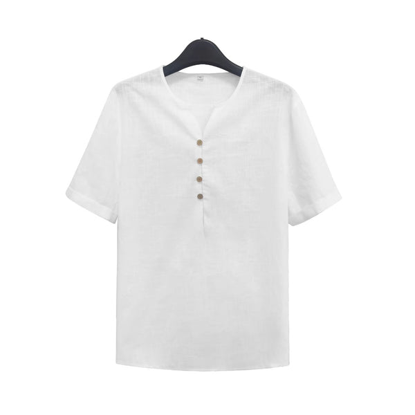 Playera Ligera Blanca de Manga Corta para Hombre