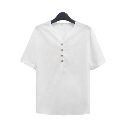Playera Ligera Blanca de Manga Corta para Hombre - Image 2