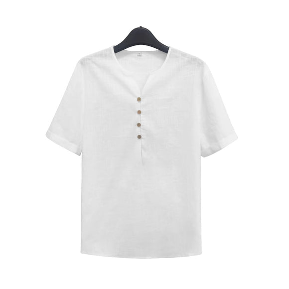 Playera Ligera Blanca de Manga Corta para Hombre
