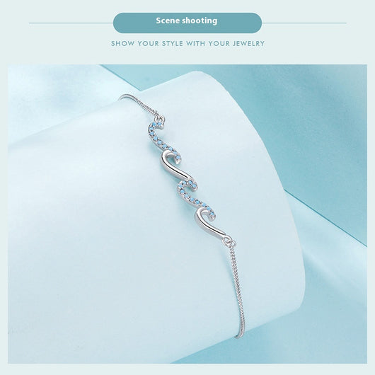 Pulsera Tobillera de Plata Esterlina S925 Azul HAILANG - Image 12