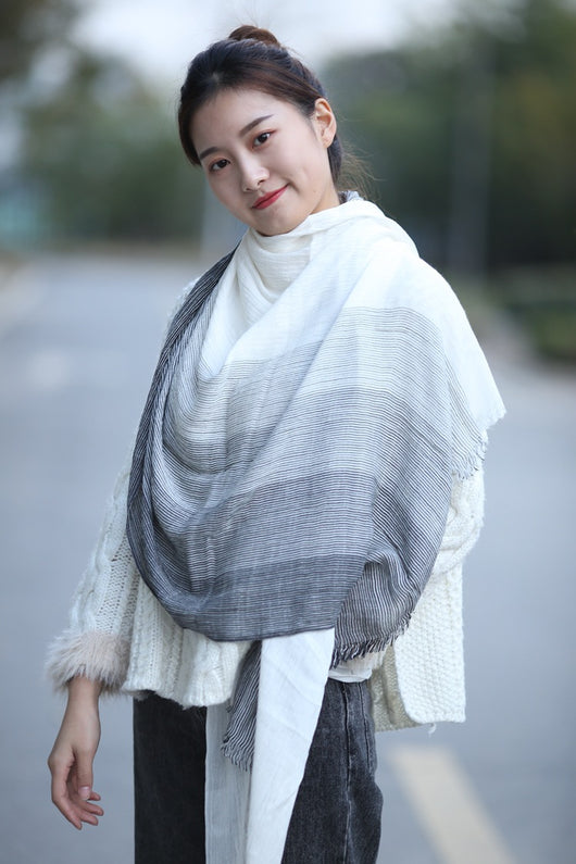 Bufanda Rayada de Estilo Artístico - Complemento Versátil para Mujer - Image 21