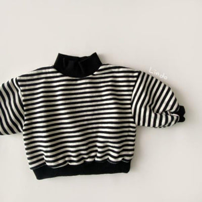 Sudadera Suelta a Rayas con Cuello Alto - Image 8