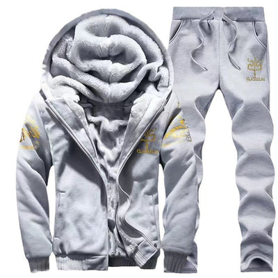 Conjunto Deportivo Dos Piezas Grueso Abrigo Polar para Hombre Talla Grande - Image 5