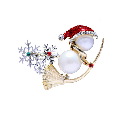 Broche Navideño Muñeco de Nieve Adorable con Perla y Esmalte - Image 9