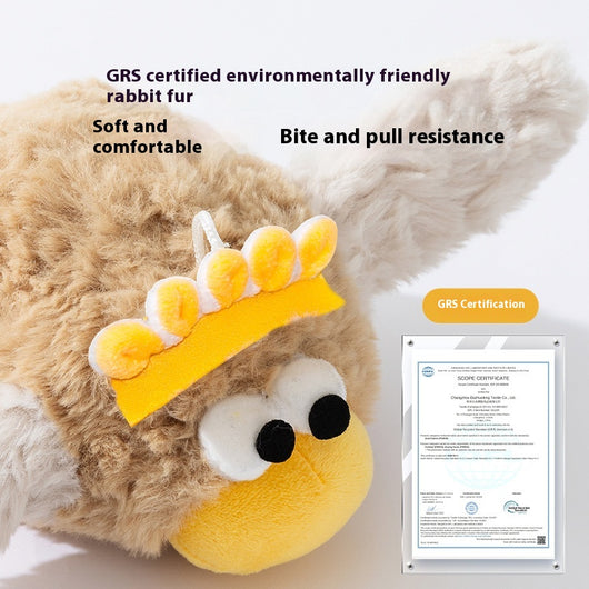 Plush electric bird cat toy with brown body, white wings, yellow beak, and googly eyes. Includes charging cable and catnip. - Image 3