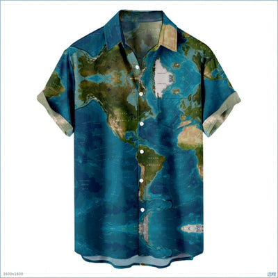 Camisa Casual Talla Grande Hombre Verano con Estampado Digital 3D Manga Corta - Image 7