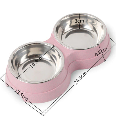 Comedero Doble Acero Inoxidable para Perros y Gatos - Bebedero Dual Mascotas - Image 11