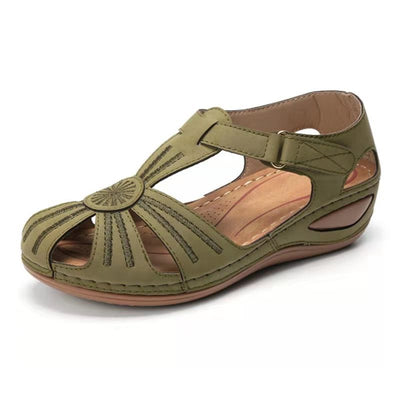 Sandalias Huecas para Mujer con Suela Gruesa y Cierre de Velcro - Image 4