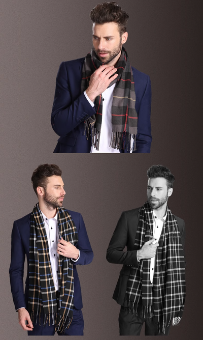 Bufanda Escocesa para Hombre Invierno Cálida Estilo Europa - Image 59