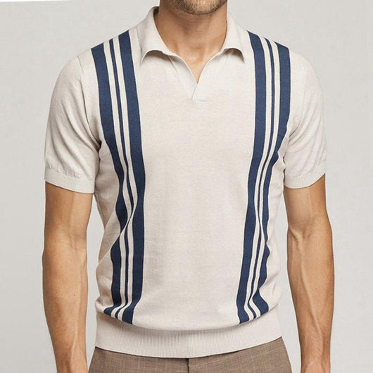 Polo Casual de Rayas para Hombre - Corte Slim Elegante Verano - Image 2