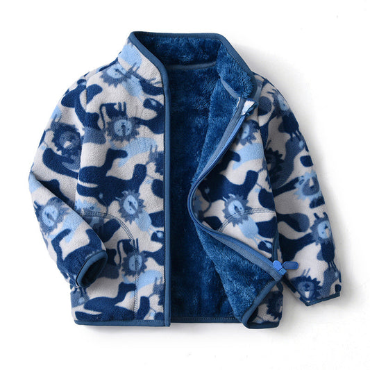 Chaqueta Infantil Cartoon con Cuello Alto Acolchada - Diseño Trendy